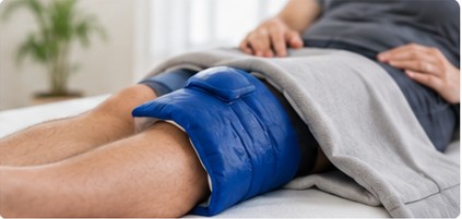 Sanfte physiotherapeutische Bewegung zur Lockerung der Muskulatur